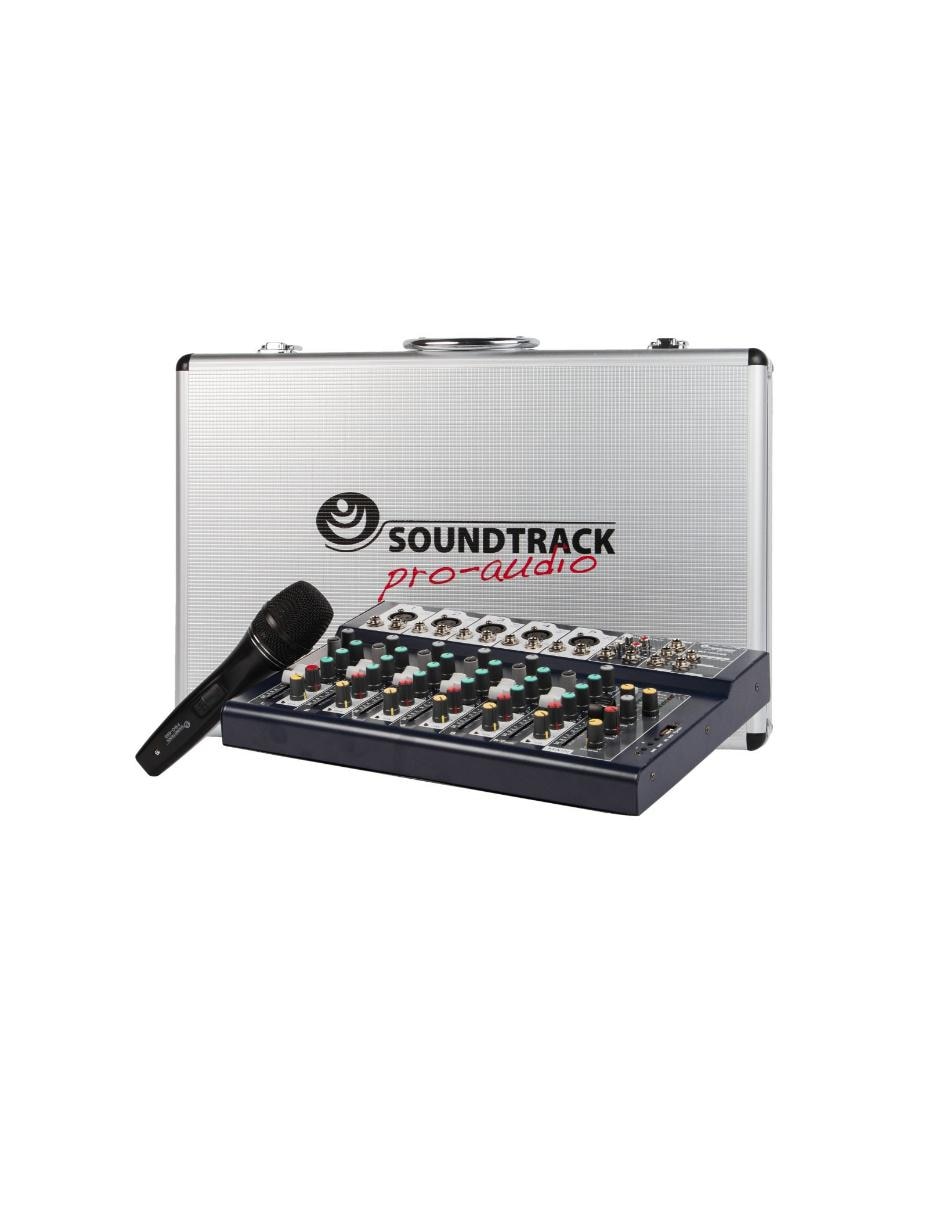 Mezcladora Soundtrack MX702USB 7 Canales/Inc. Microfono