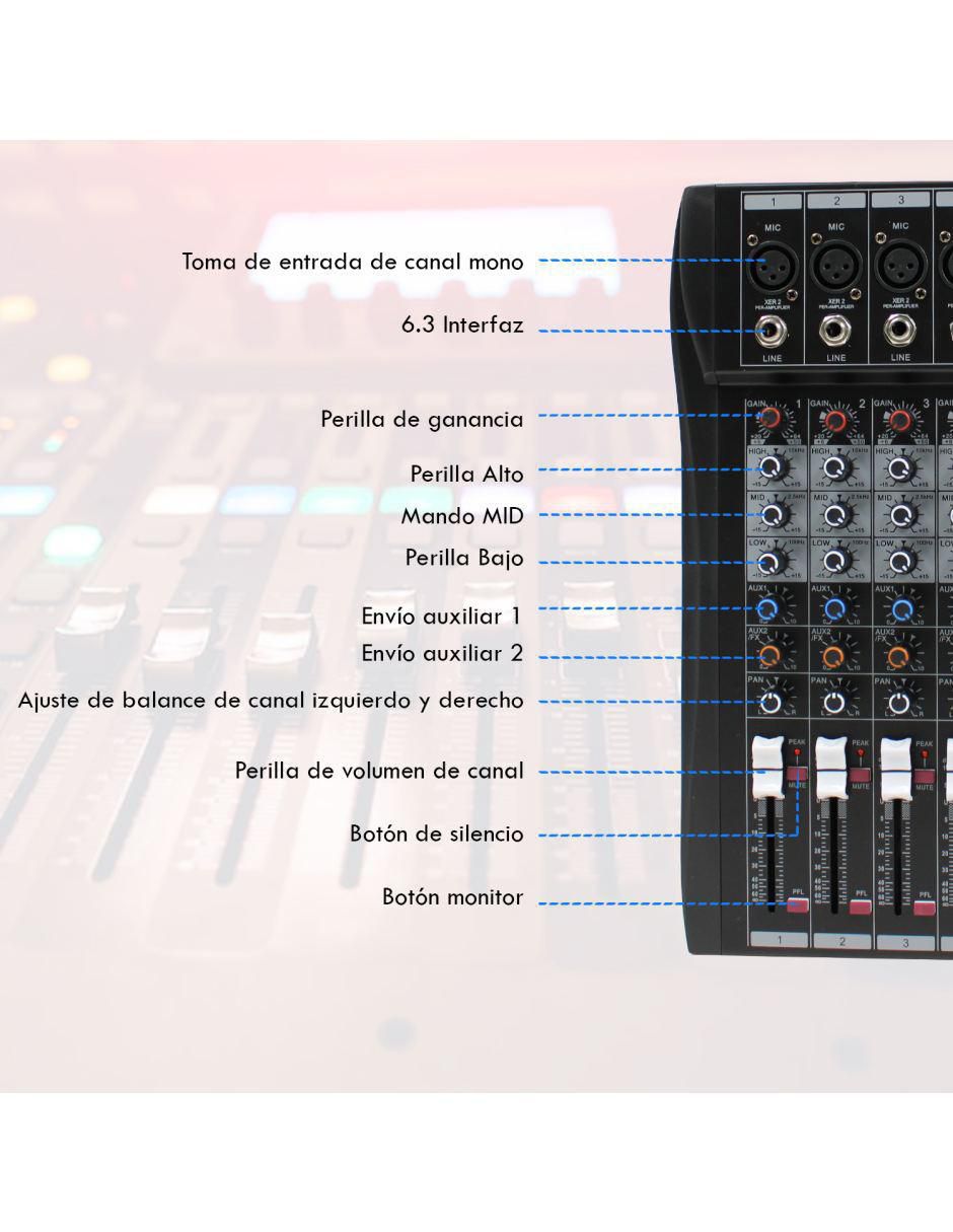 Mezcladora de Audio DJ MKZ-MEZCL12CHNEG 4