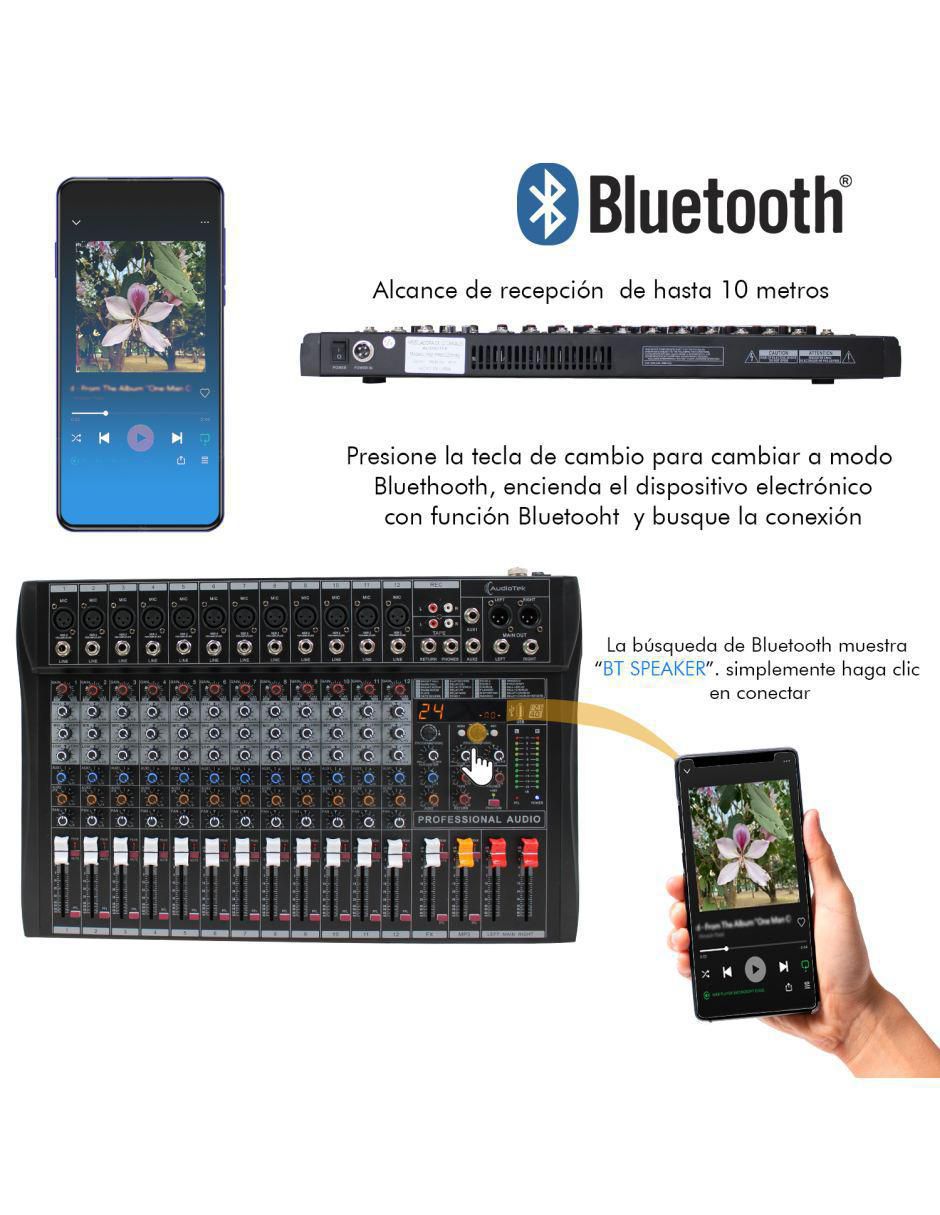 Mezcladora de Audio DJ MKZ-MEZCL12CHNEG