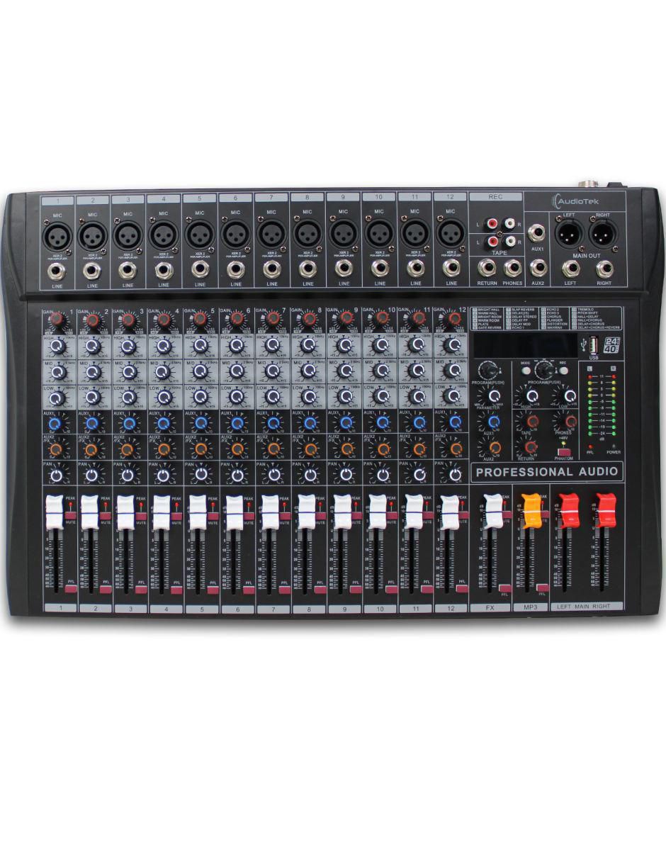 Mezcladora de Audio DJ MKZ-MEZCL12CHNEG 7