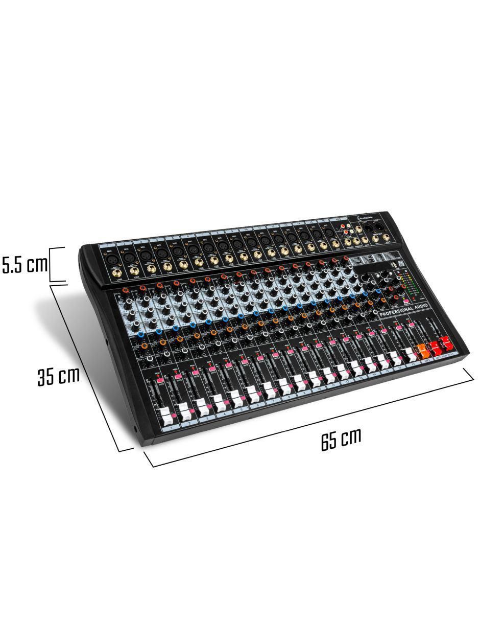 Mezcladora Mixer Audiotek MKZ-MEZCL16CHNEG
