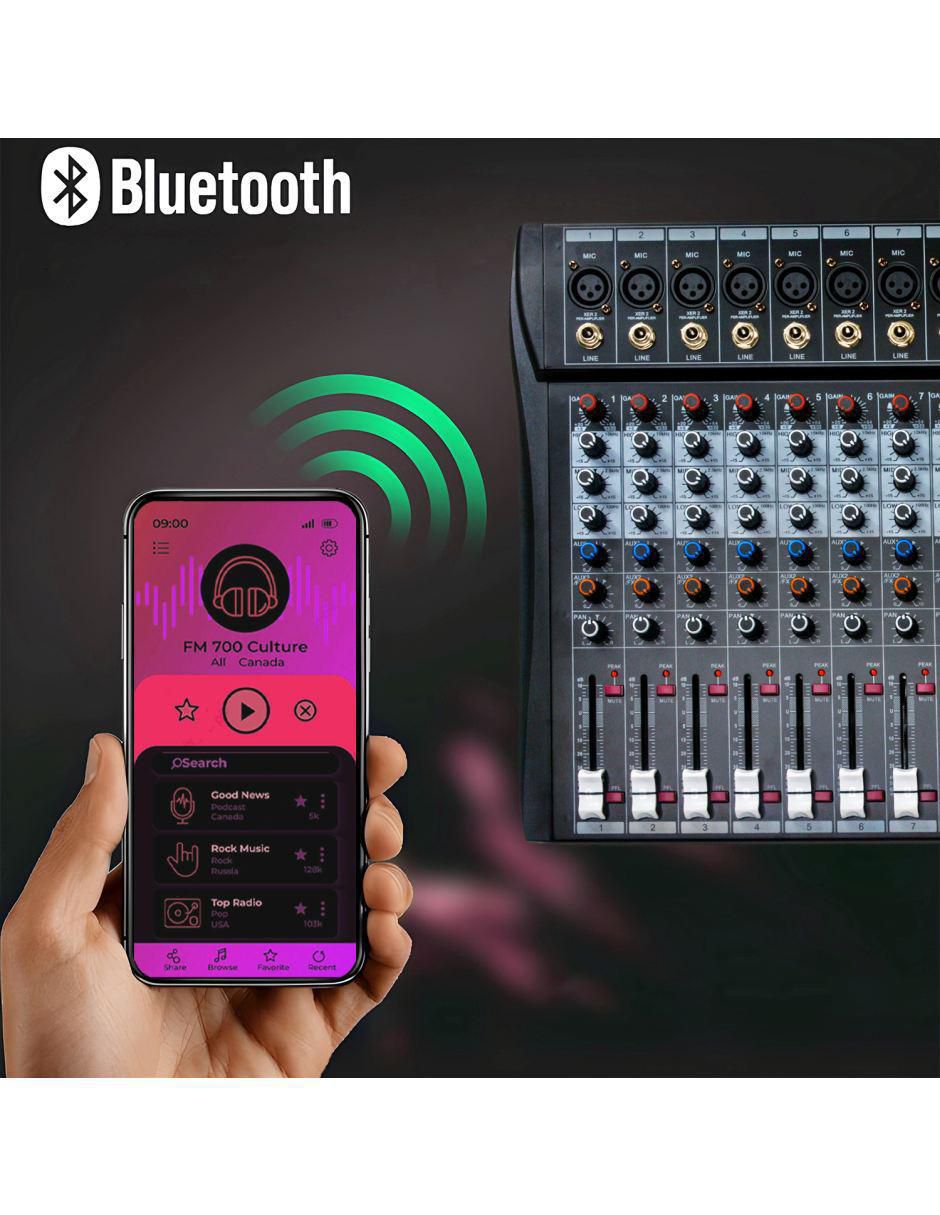 Mezcladora Mixer Audiotek MKZ-MEZCL16CHNEG