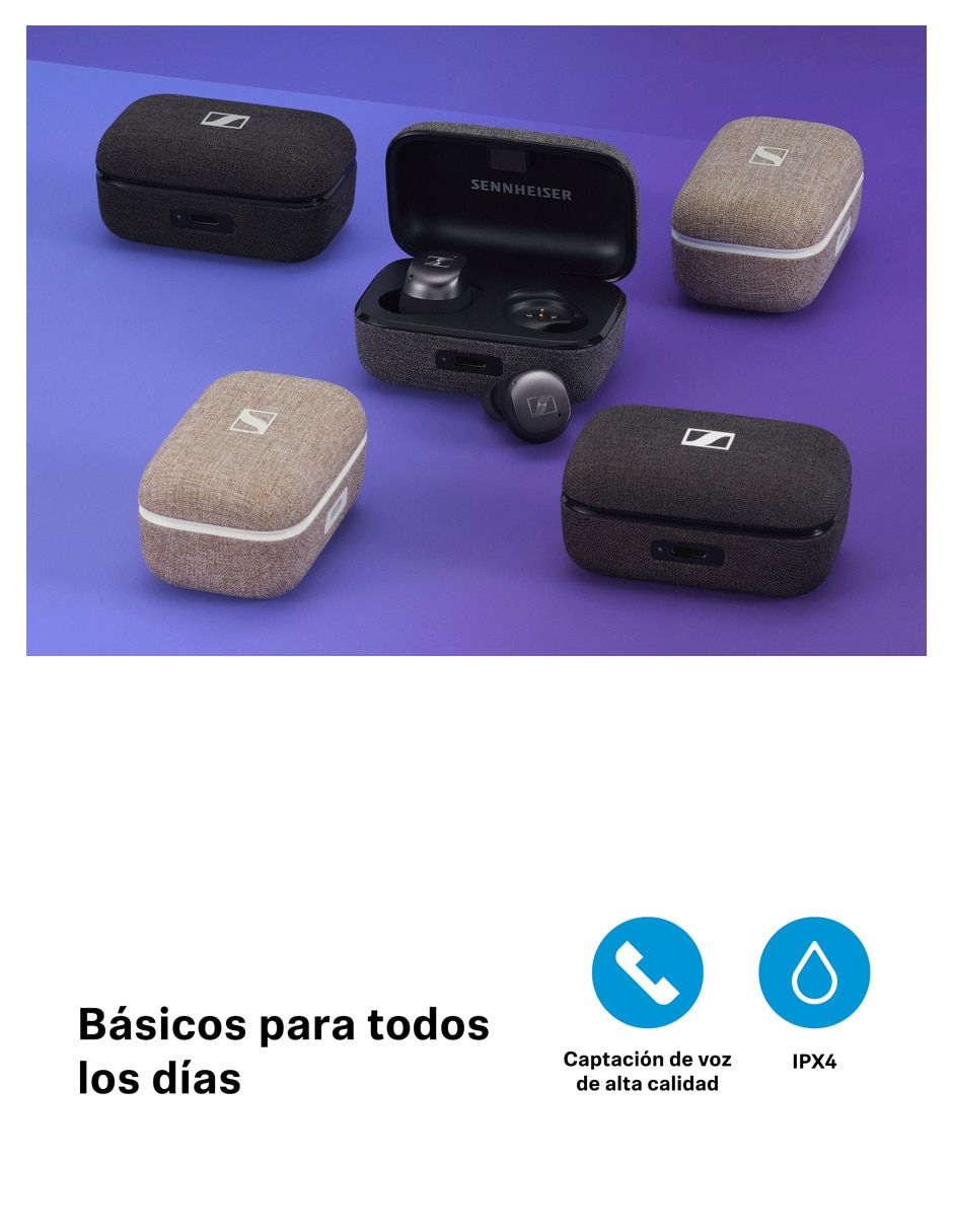 Audífonos True Wireless Momentum W3 inalámbricos con cancelación de ruido 3