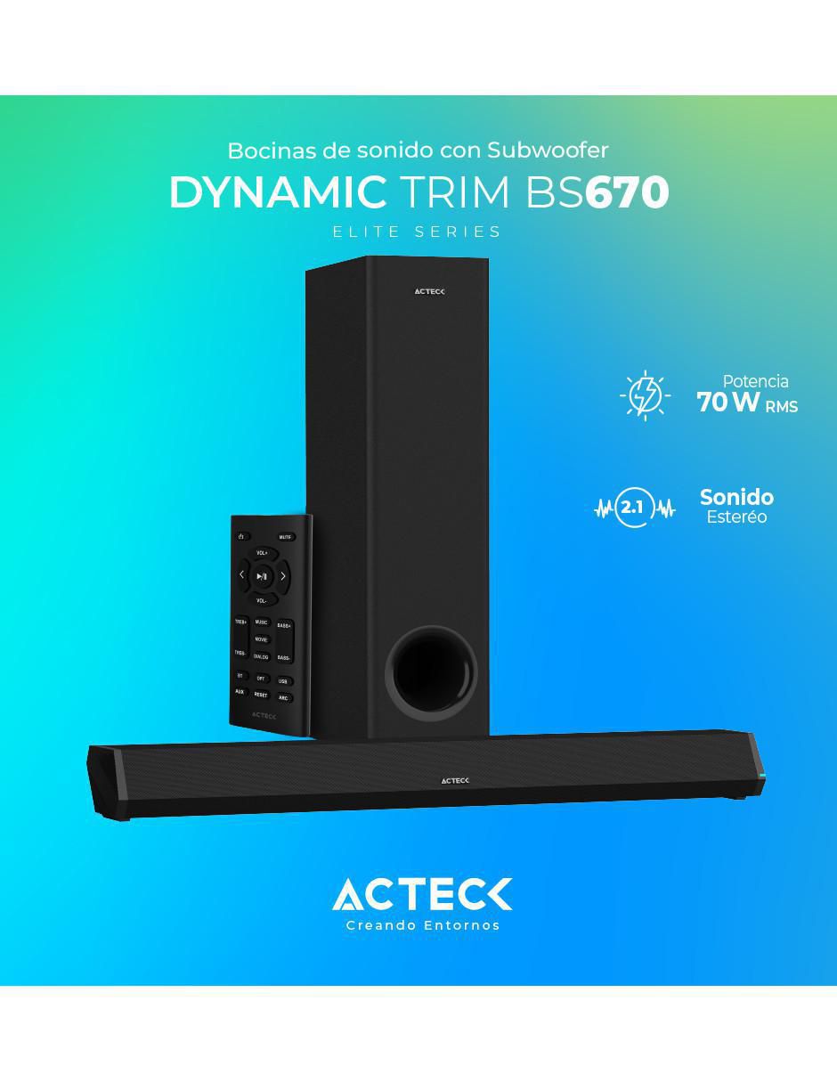 Barra de sonido Dynamic Trim Bs670 Ac-935913 con subwoofer 3