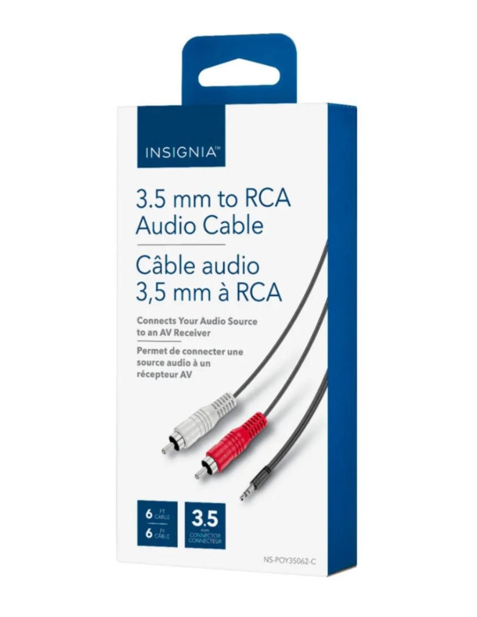 Cable RCA Insignia a tipo auxiliar 3.5 mm de 1.8 m