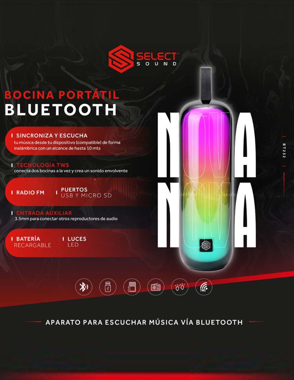 Bocina recargable bt232 bluetooth