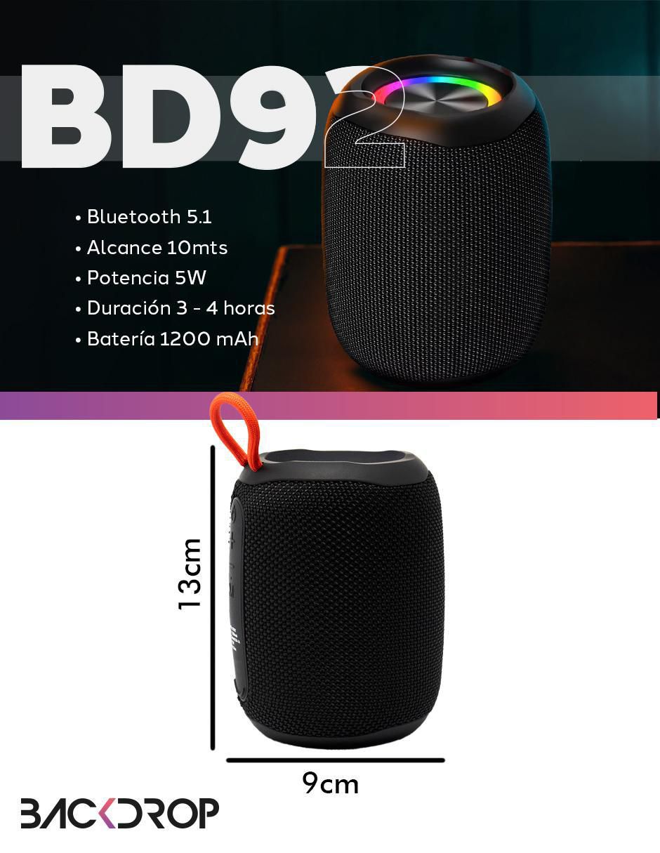 Bocina portátil BD92 bluetooth 6