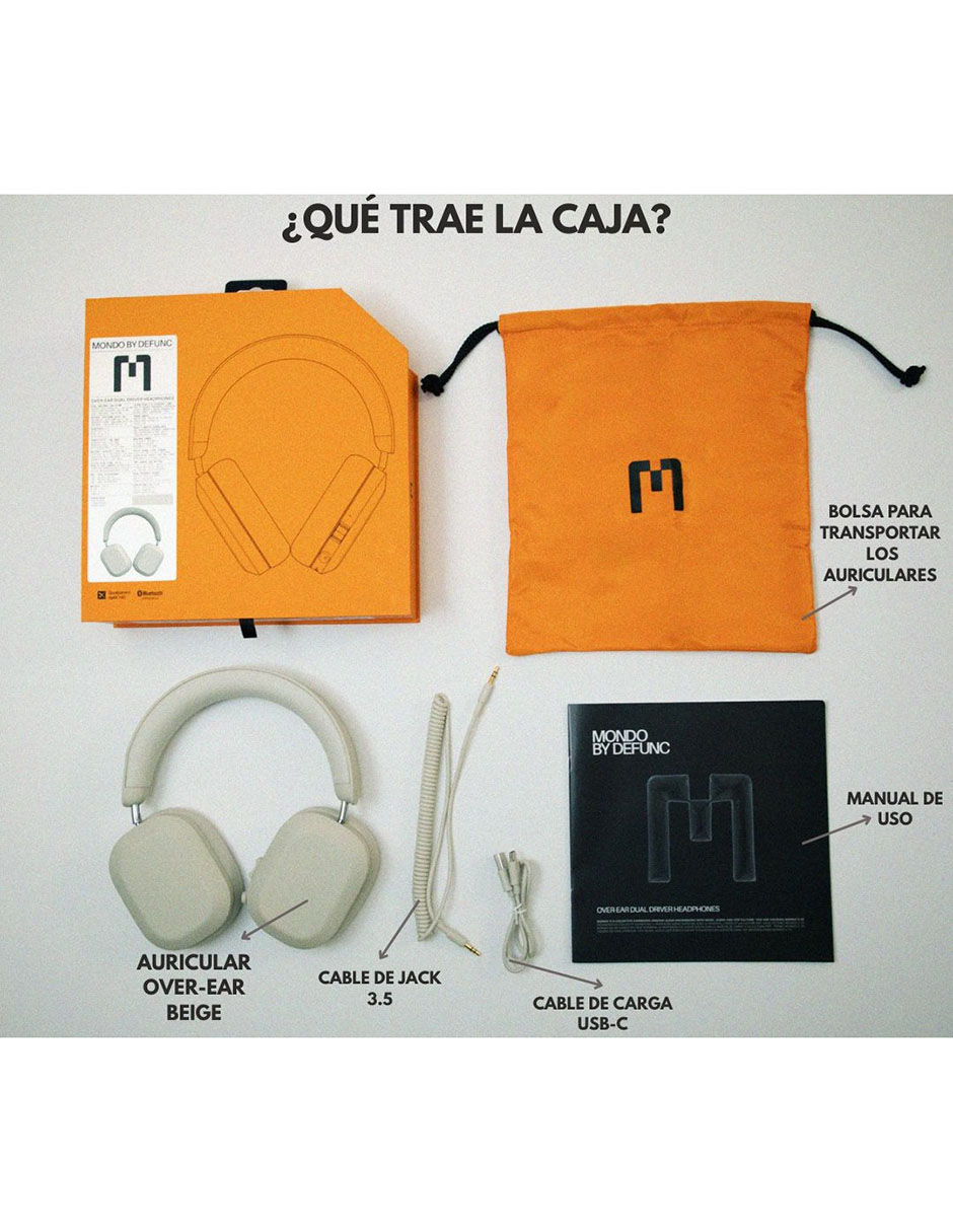 Audífonos Over-Ear Mondo Dual driver inalámbrica con cancelación de ruido