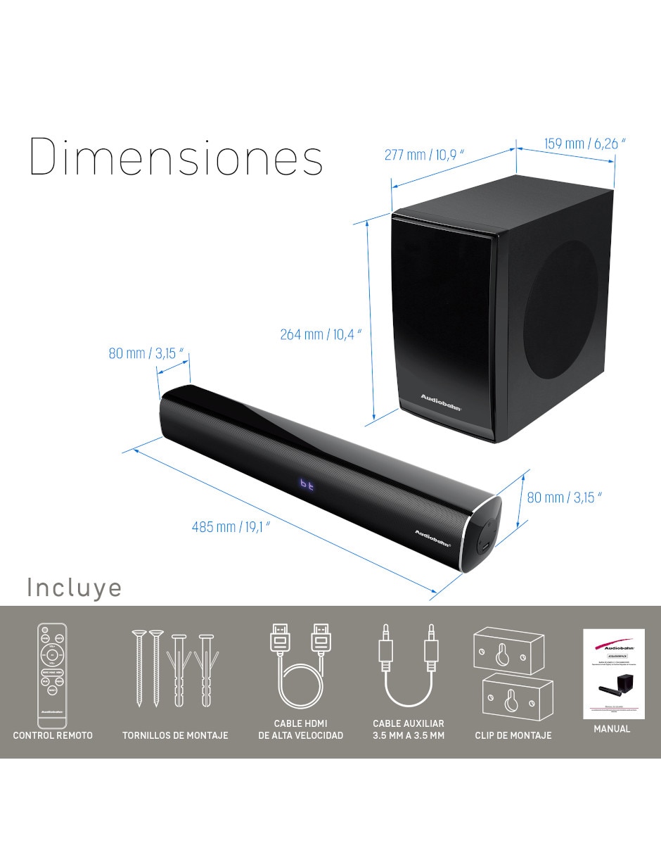 Barra de sonido ASBAR900PACK con Subwoofer 4