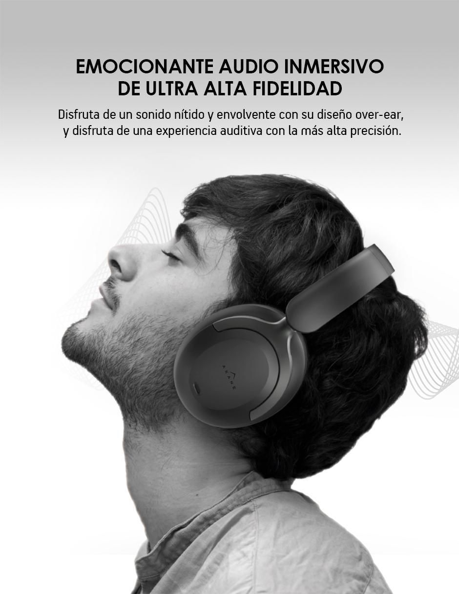 Audífonos On-Ear Akane Anc 35 Db inalámbricos con cancelación de ruido