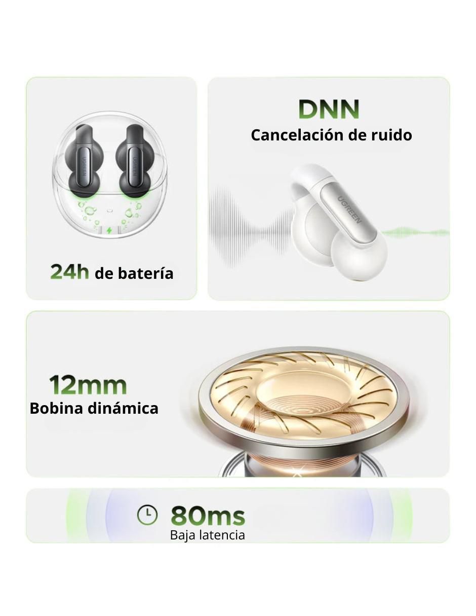 Audífonos In-Ear Ugreen inalámbricos con cancelación de ruido