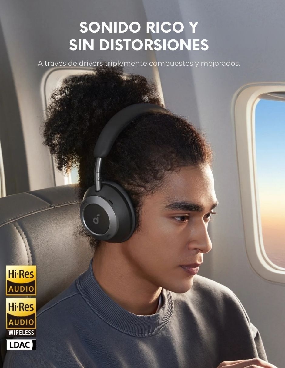 Audífonos Over-Ear Soundcore Space One Pro inalámbricos con cancelación de ruido