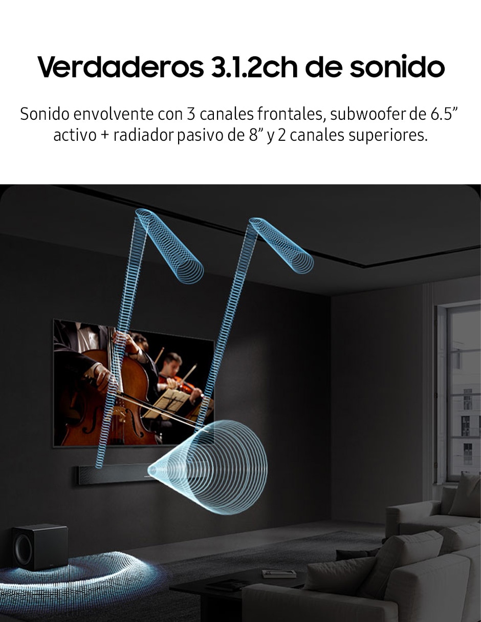 Barra de sonido Samsung hw-qs700f/zx con subwoofer