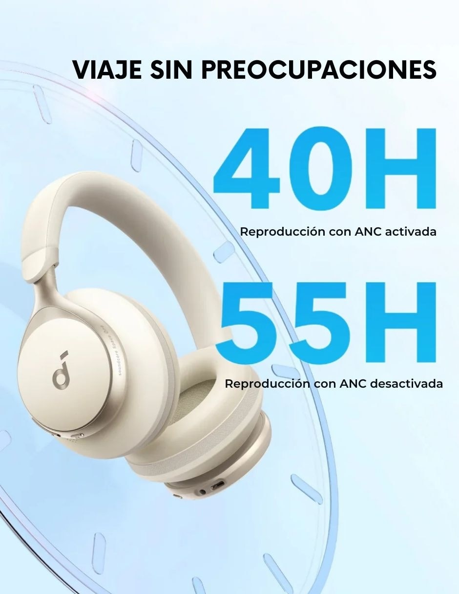 Audífonos Over-Ear Soundcore Space One inalámbricos con cancelación de ruido