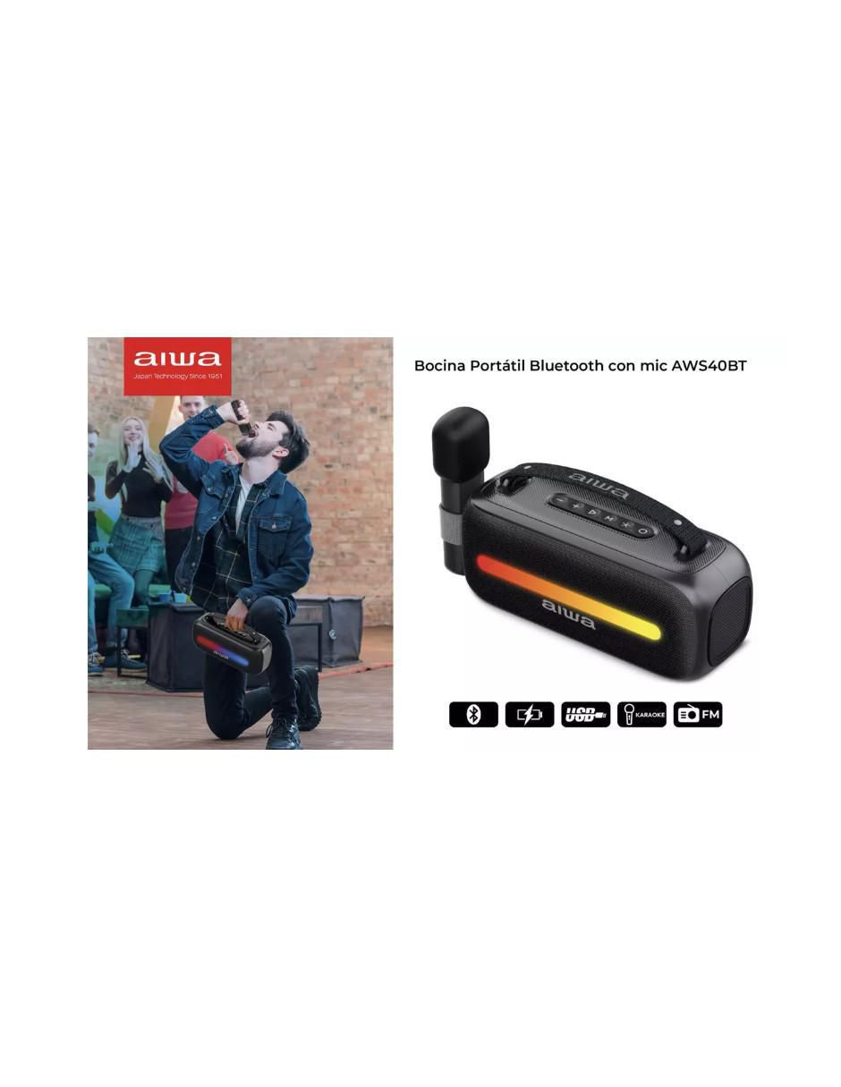 Bocina portátil AWS40BT-NEGRO bluetooth 6