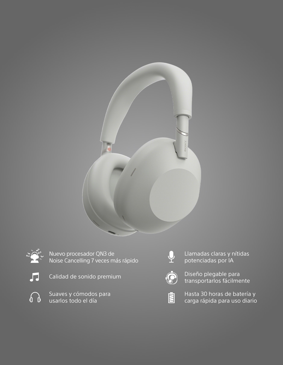 Audífonos Over-Ear Sony alámbricos e inalámbricos con cancelación de ruido