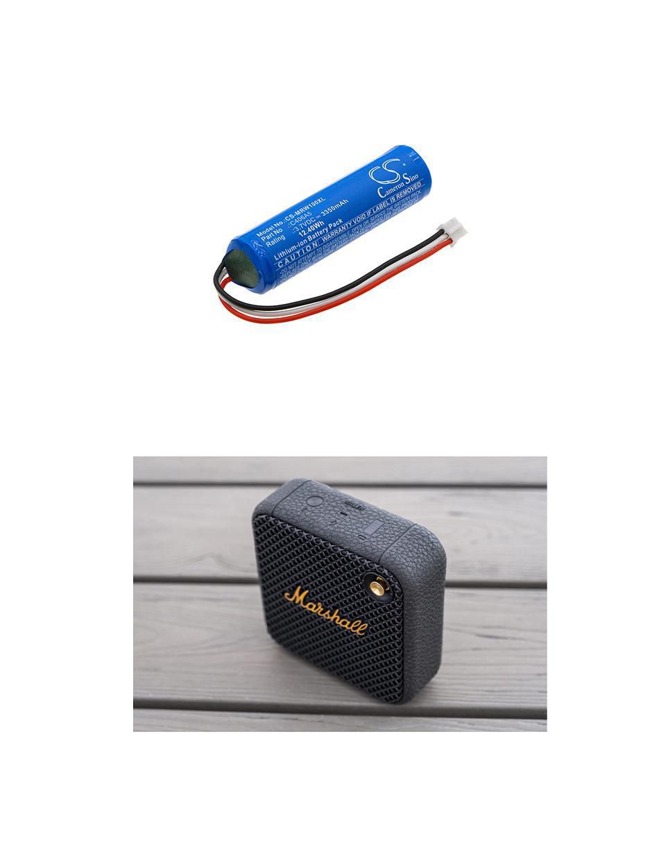 Batería recargable de repuesto Cameronsino 3350 mah para bocina Marshall Willen
