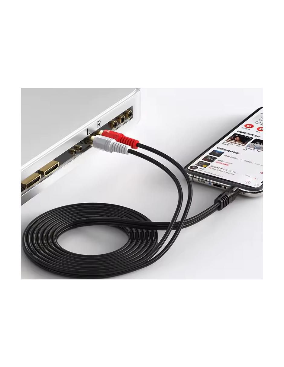 Cable RCA a tipo auxiliar 3.5 mm de 20 m Cable RCA a tipo auxiliar 3.5 mm de 20 m