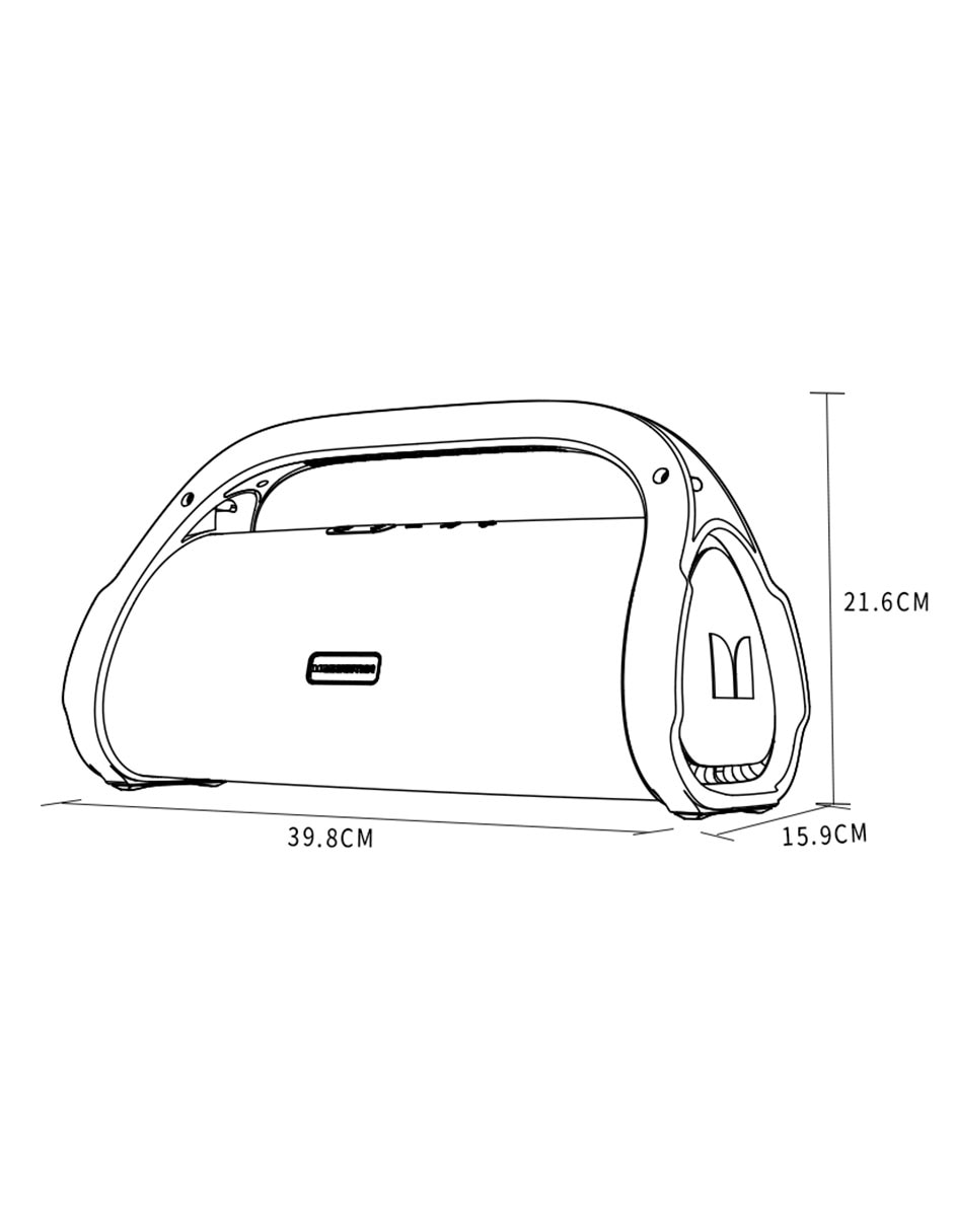 Bocina Portátil MS22101 Bluetooth, 30W 6