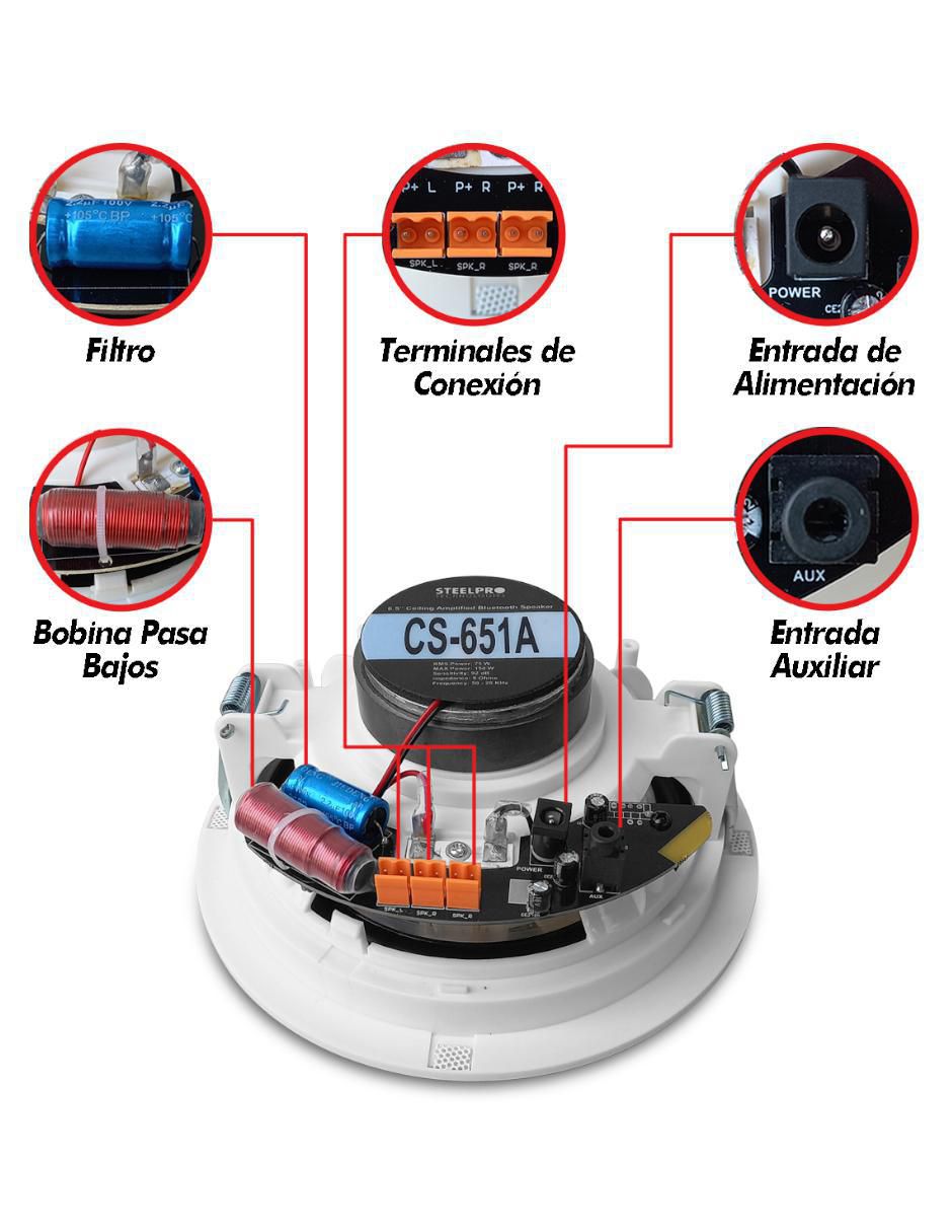 Set de bocinas KIT-CS651A/P bluetooth