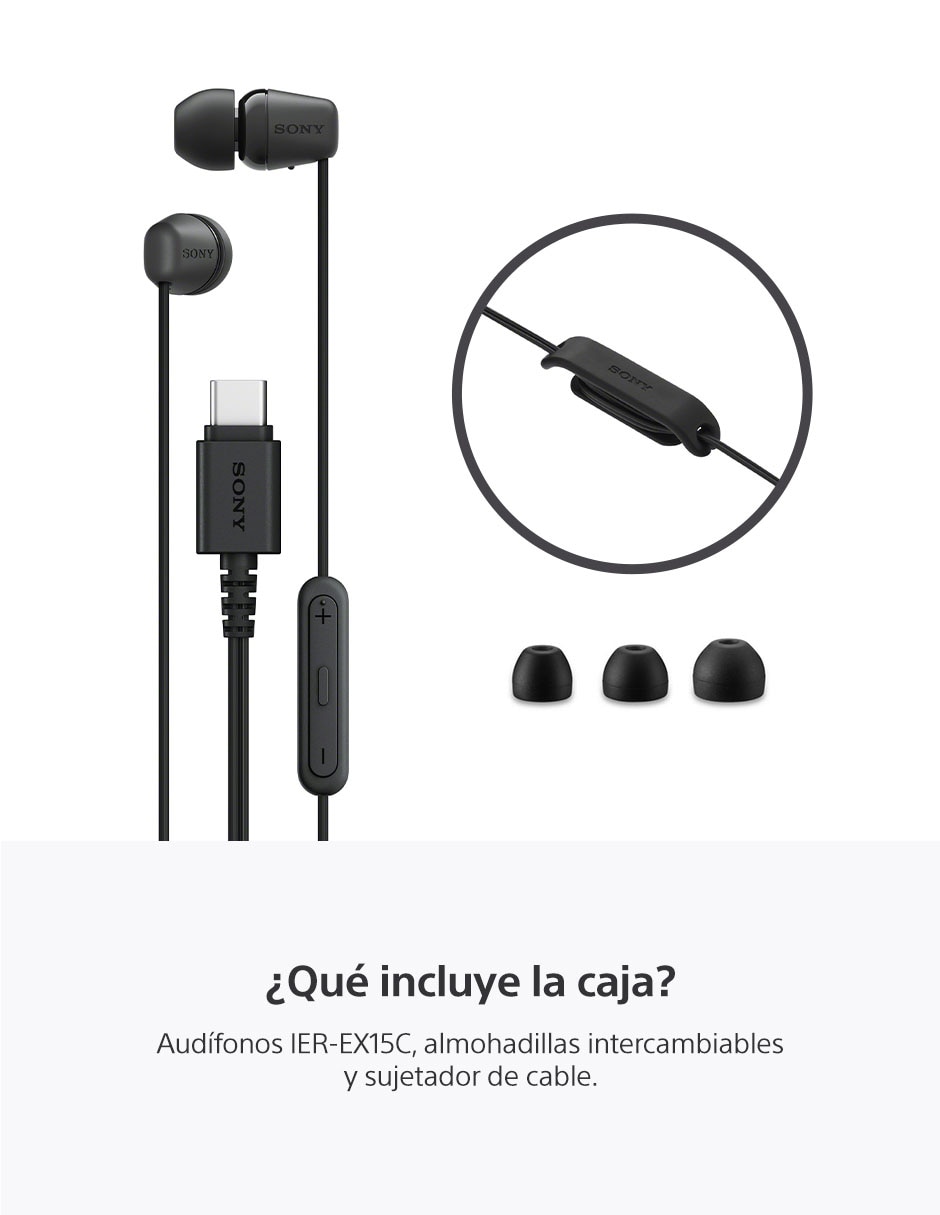 Audífonos In-Ear Sony Ier-Ex15C alámbricos