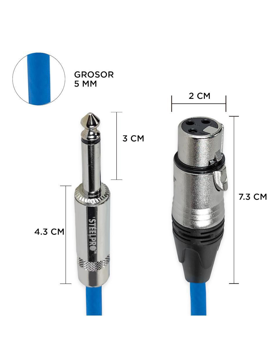 Cable auxiliar 6.35 mm a tipo Plug 1/4 pulgada de 1 m 5
