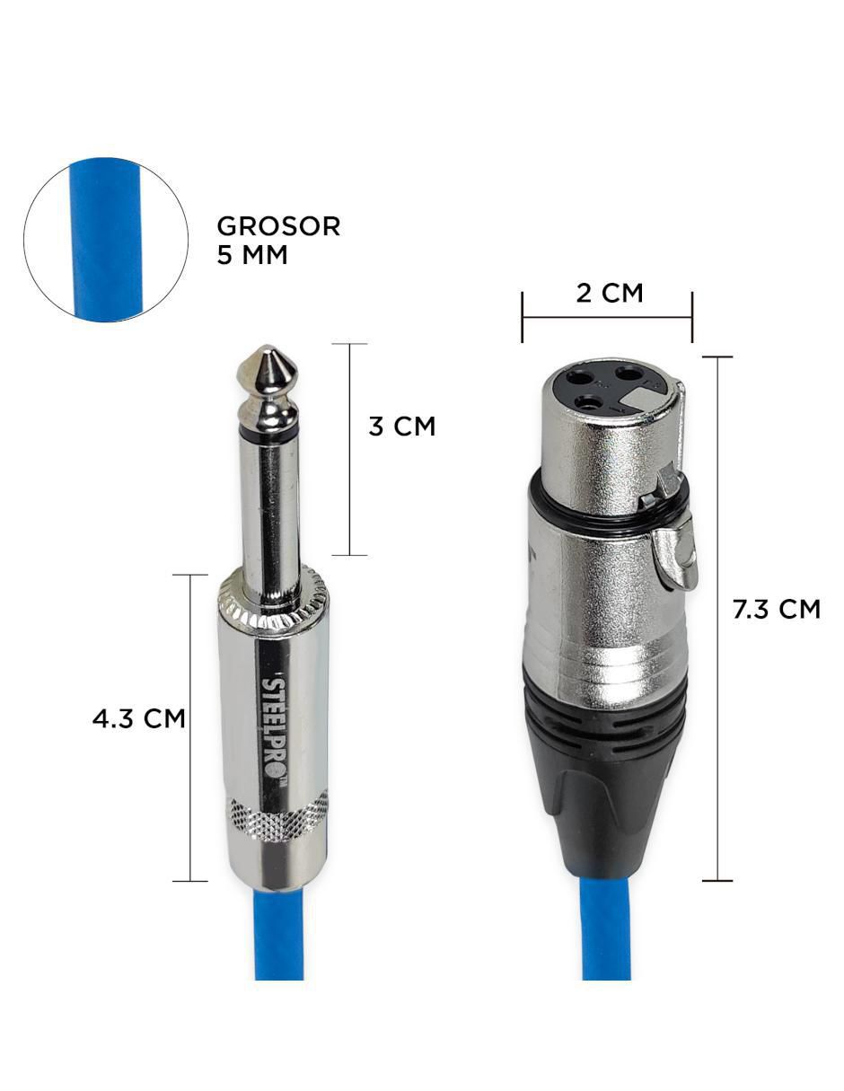 Cable plug 1/4 pulgada Steelpro a tipo XLR de 3 m