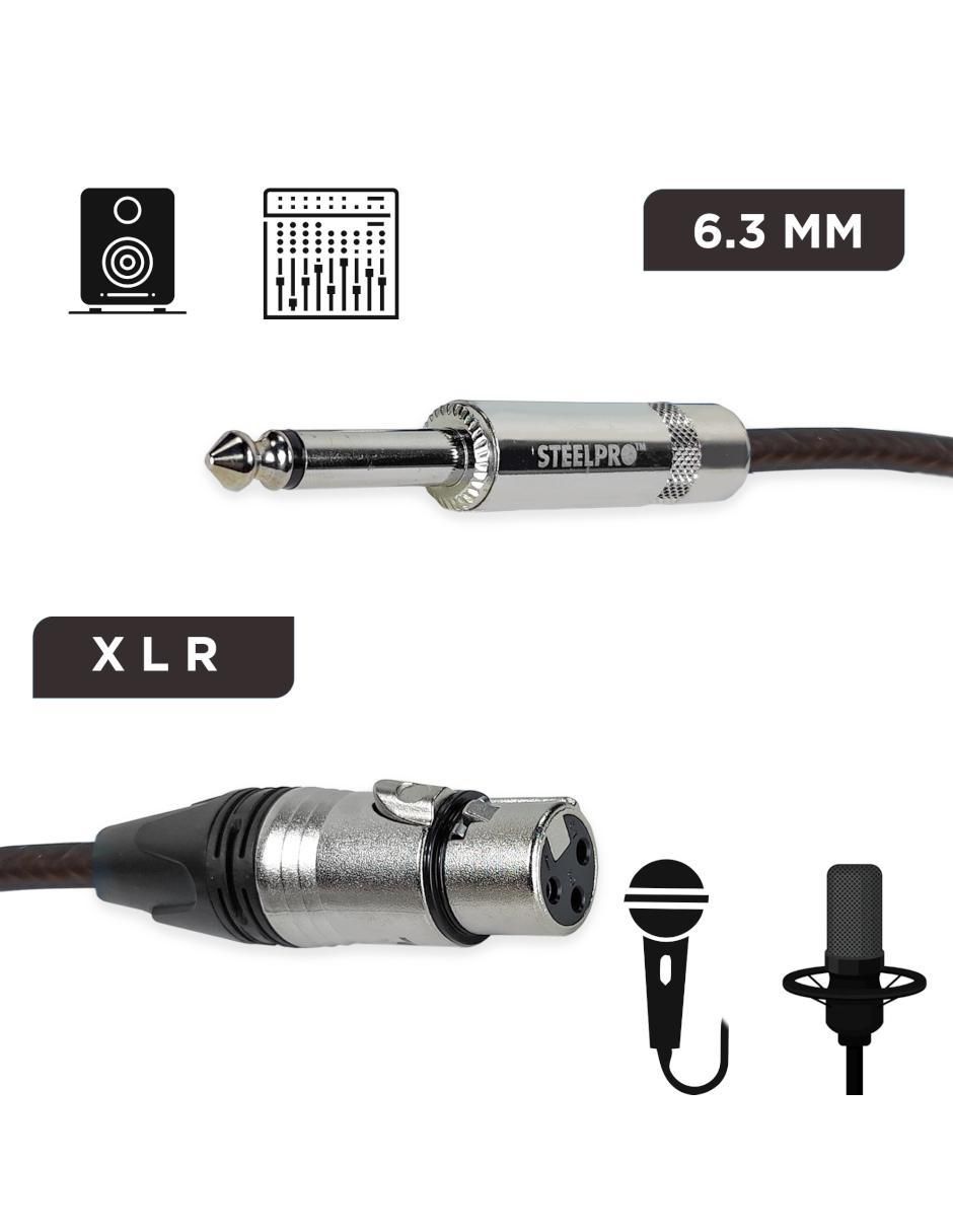 Cable XLR a tipo auxiliar 6.35 mm de 1 m 2