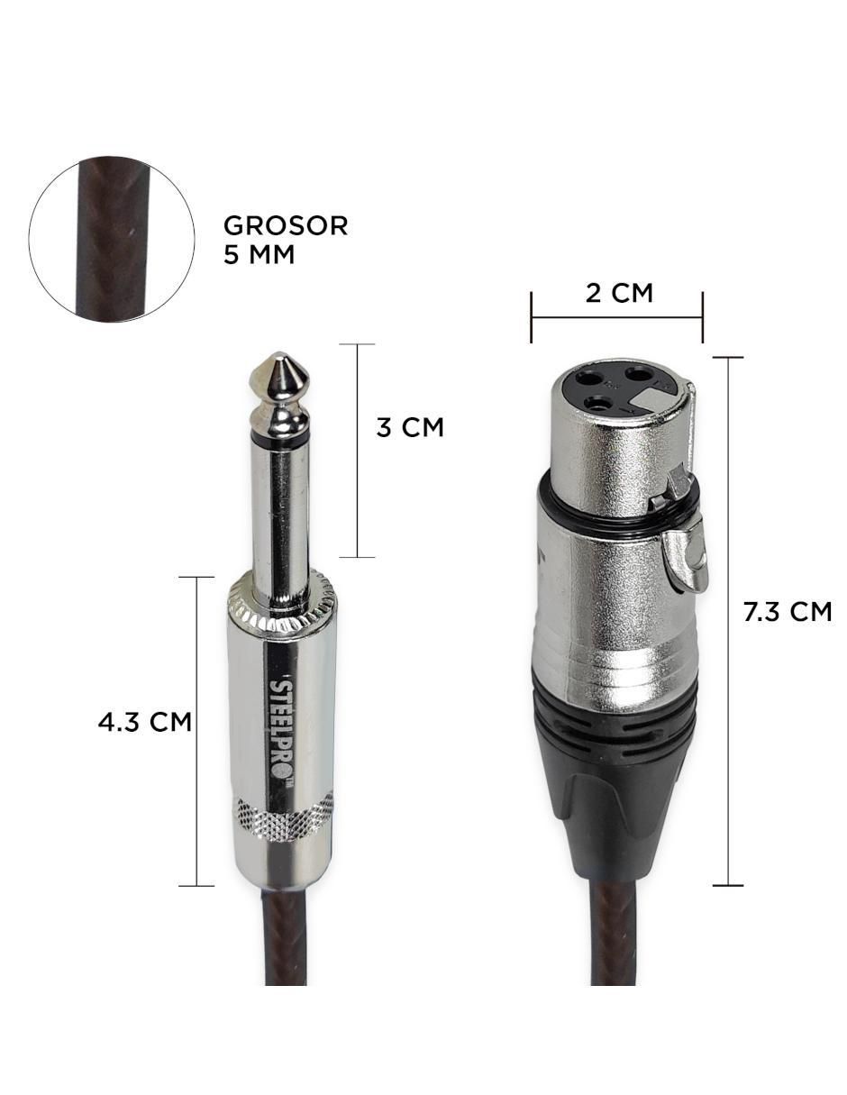Cable XLR Steelpro a tipo auxiliar 6.35 mm de 1 m