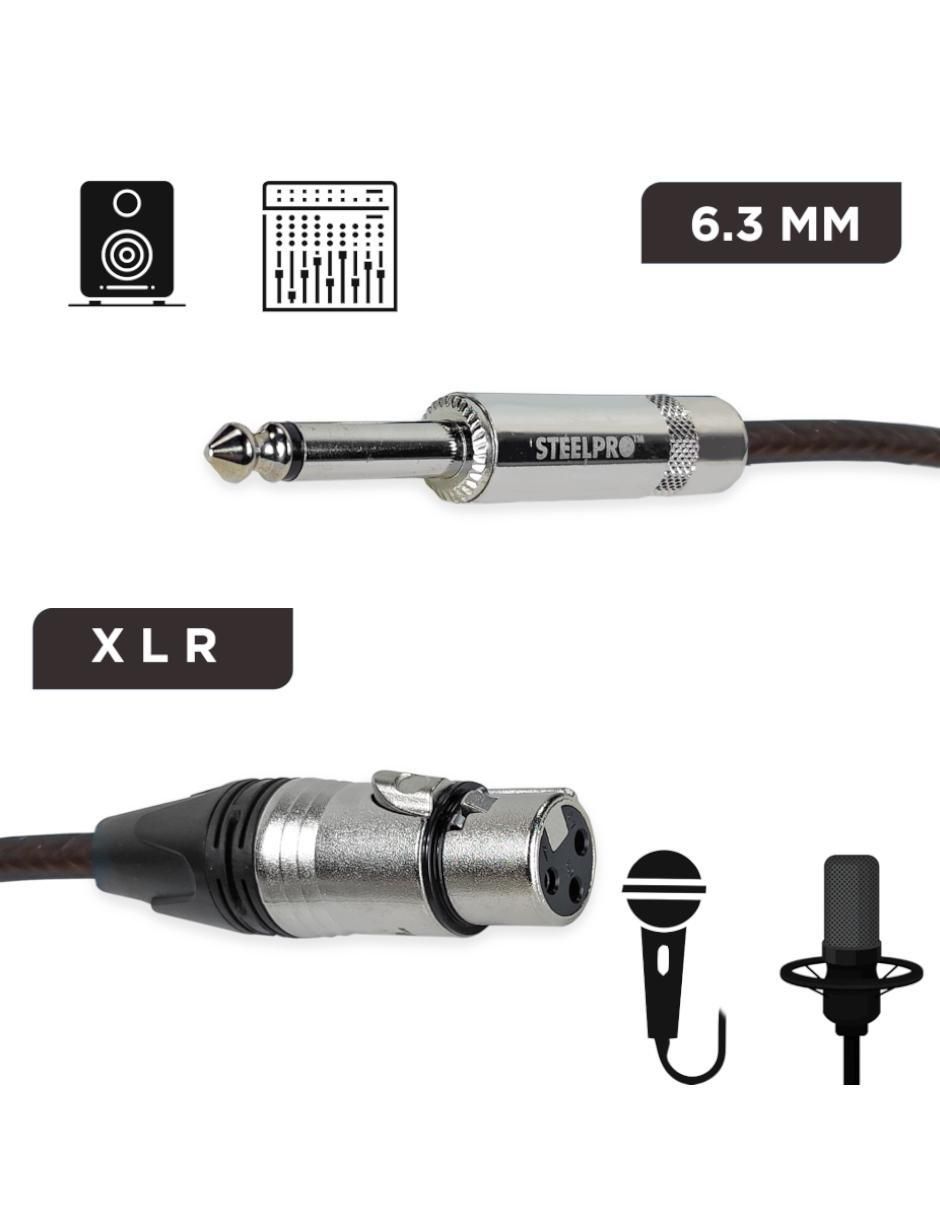 Cable XLR Steelpro a tipo auxiliar 6.35 mm de 1 m