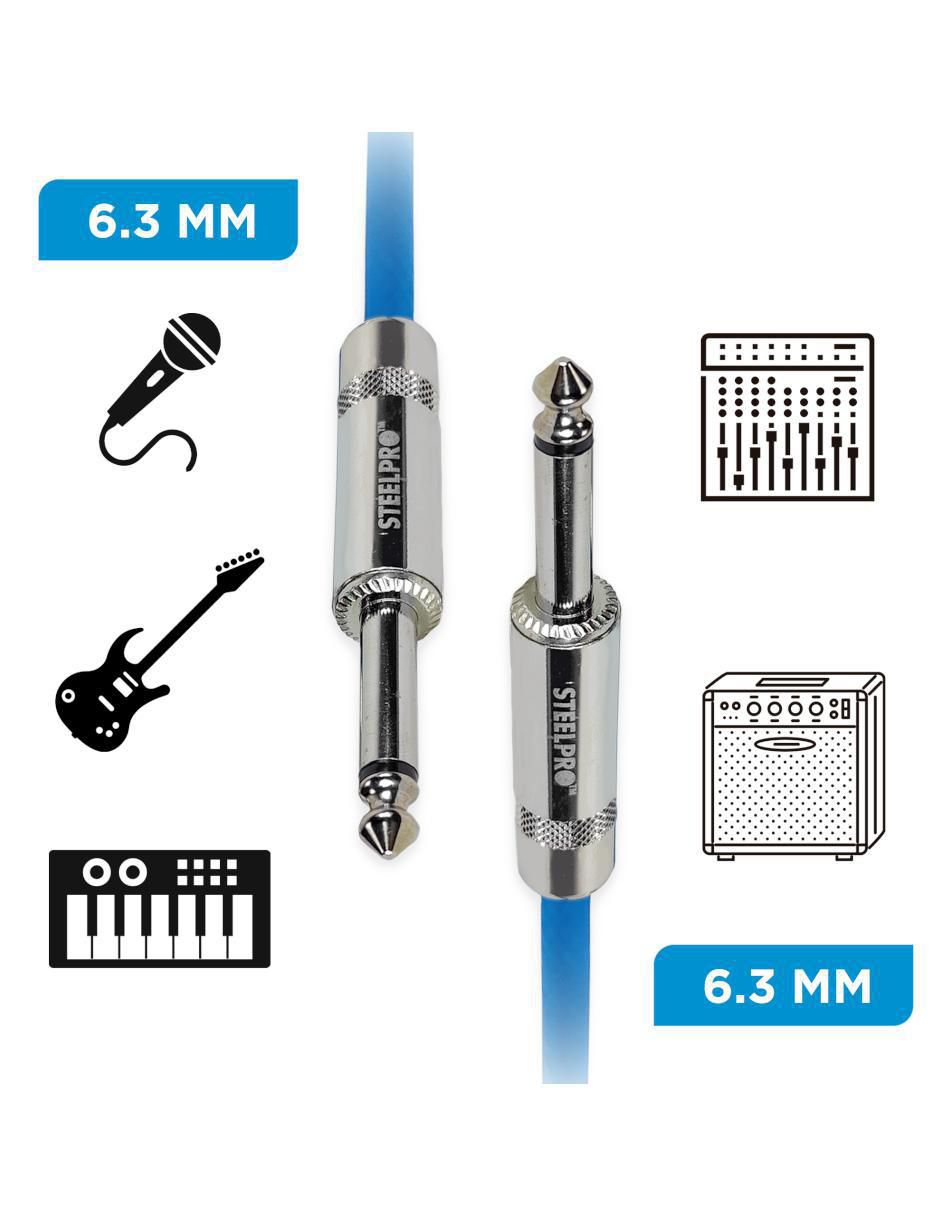 Cable auxiliar 6.35 mm a tipo auxiliar 6.35 mm de 1 m Cable auxiliar 6.35 mm a tipo auxiliar 6.35 mm de 1 m