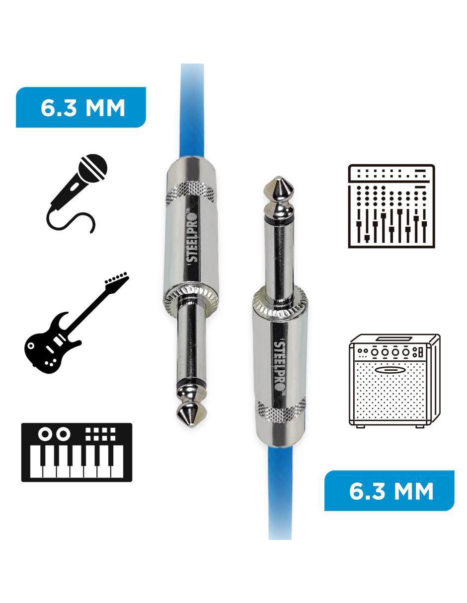 Cable auxiliar 6.35 mm a tipo auxiliar 6.35 mm de 10 m Cable auxiliar 6.35 mm a tipo auxiliar 6.35 mm de 10 m