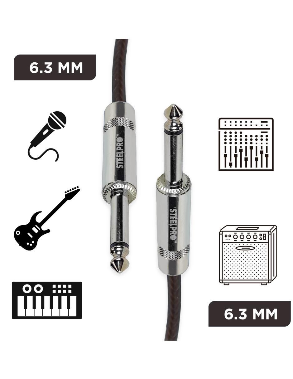 Cable auxiliar 6.35 mm a tipo auxiliar 6.35 mm de 10 m Cable auxiliar 6.35 mm a tipo auxiliar 6.35 mm de 10 m