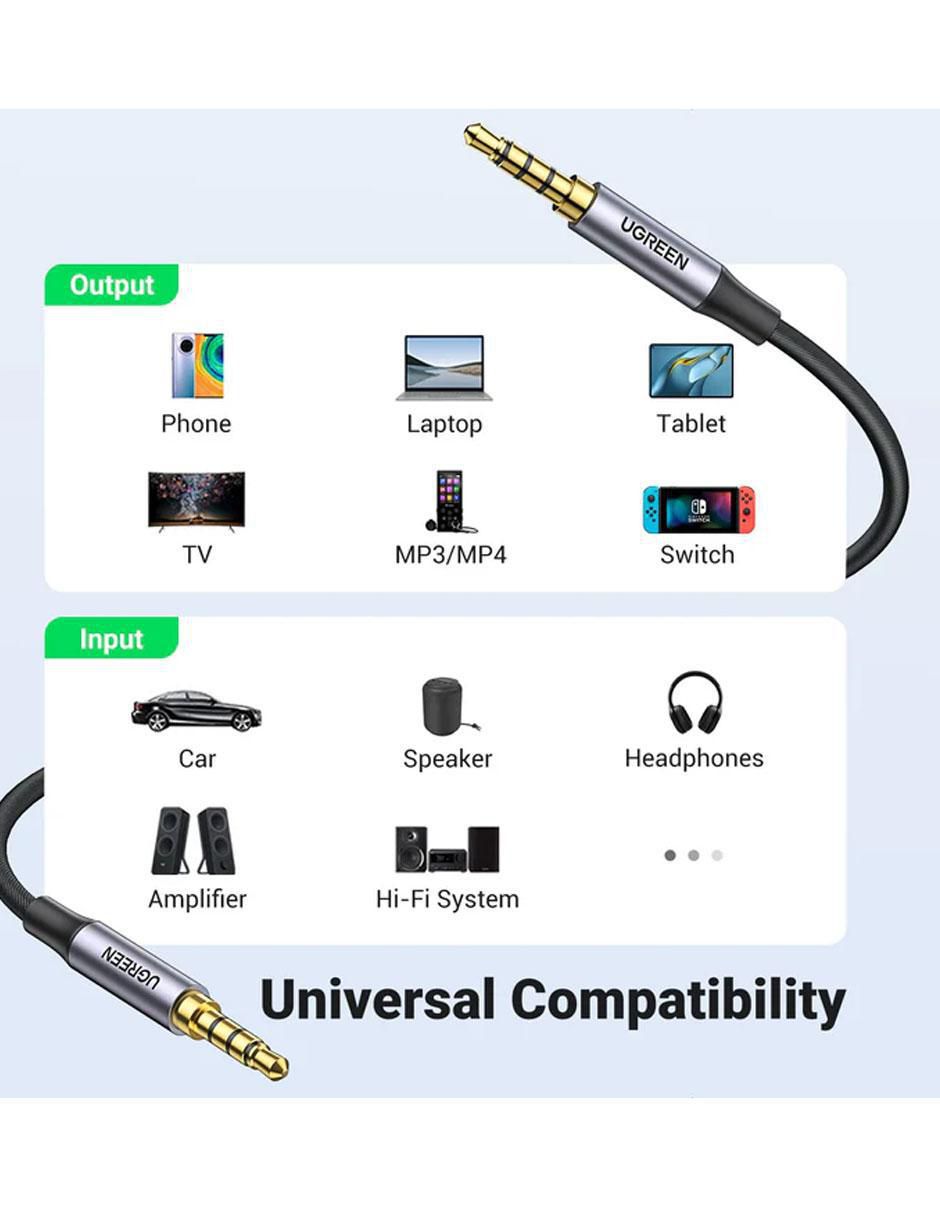 Cable auxiliar 3.5 mm a tipo auxiliar 3.5 mm de 2 m Cable auxiliar 3.5 mm a tipo auxiliar 3.5 mm de 2 m