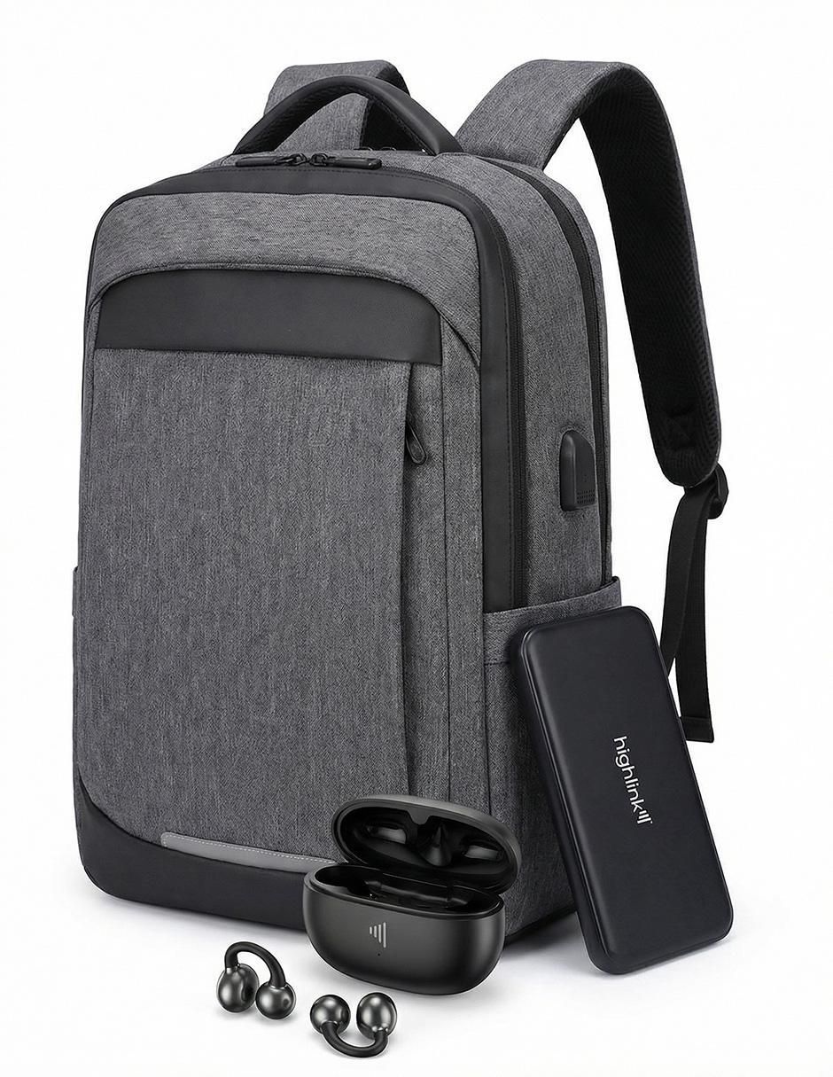 Set de audífonos Ultrafree, Backpack y Powerbank inalámbricos con