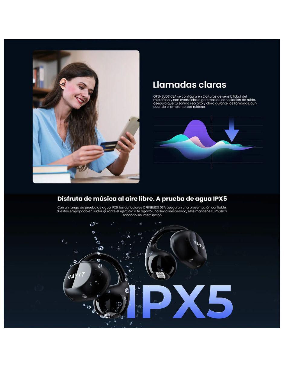 Audífonos True Wireless Havit Openbuds 03A inalámbricos con cancelacion de ruido 4