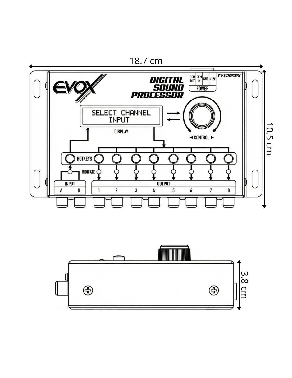 Preamplificador EVX2DSPX de 6 V 9