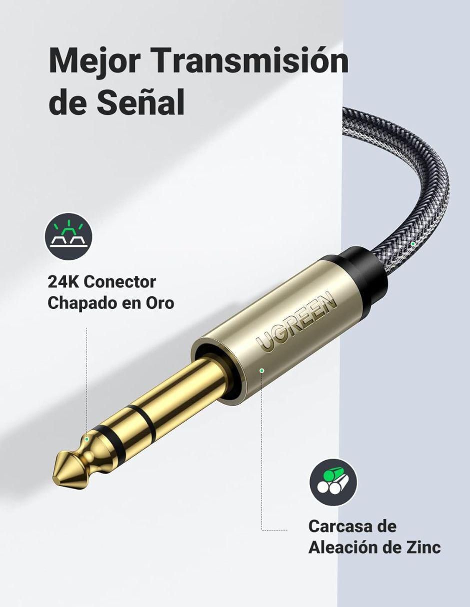 Cable auxiliar 3.5 mm a tipo auxiliar 6.35 mm de 1 m 3