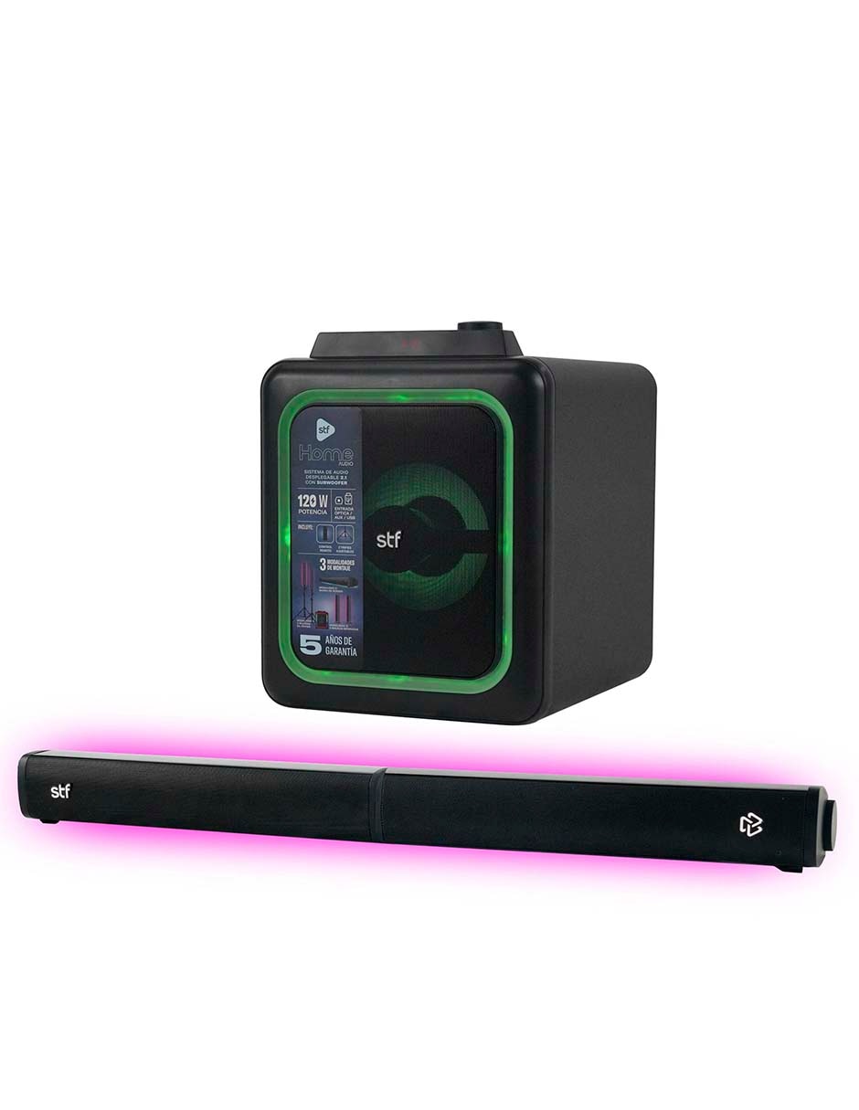 Barra de sonido Home Audio Sistema de Audio 2.1 con Subwoofer y Luz Trasera Rgb con subwoofer inalámbrico 2