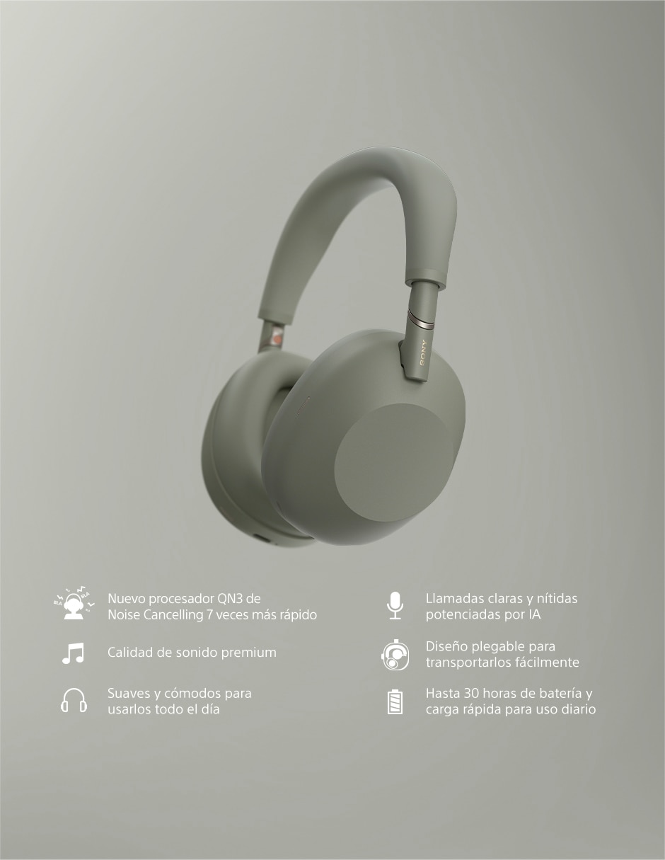 Audífonos Over-Ear Sony WH1000XM6 GMUC alámbricos e inalámbricos con cancelación de ruido
