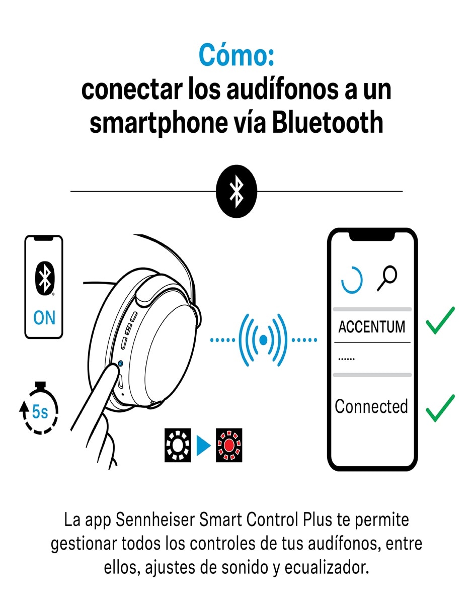 Audífonos Over-Ear Accentum Wireless Taupe Alámbrica e inalámbrica con (si aplica) Sí 6