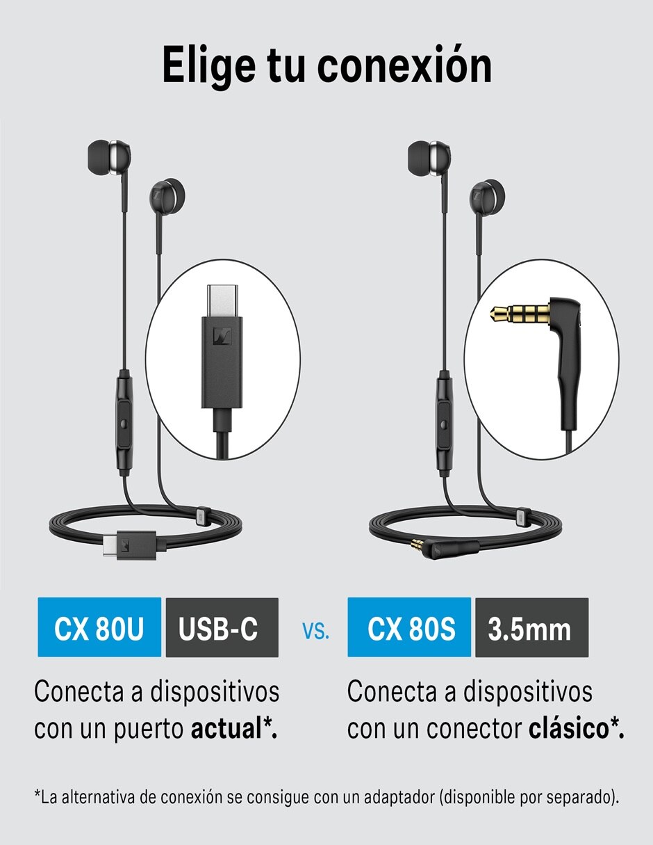 Audífonos In-Ear CX 80 U alámbricos 6