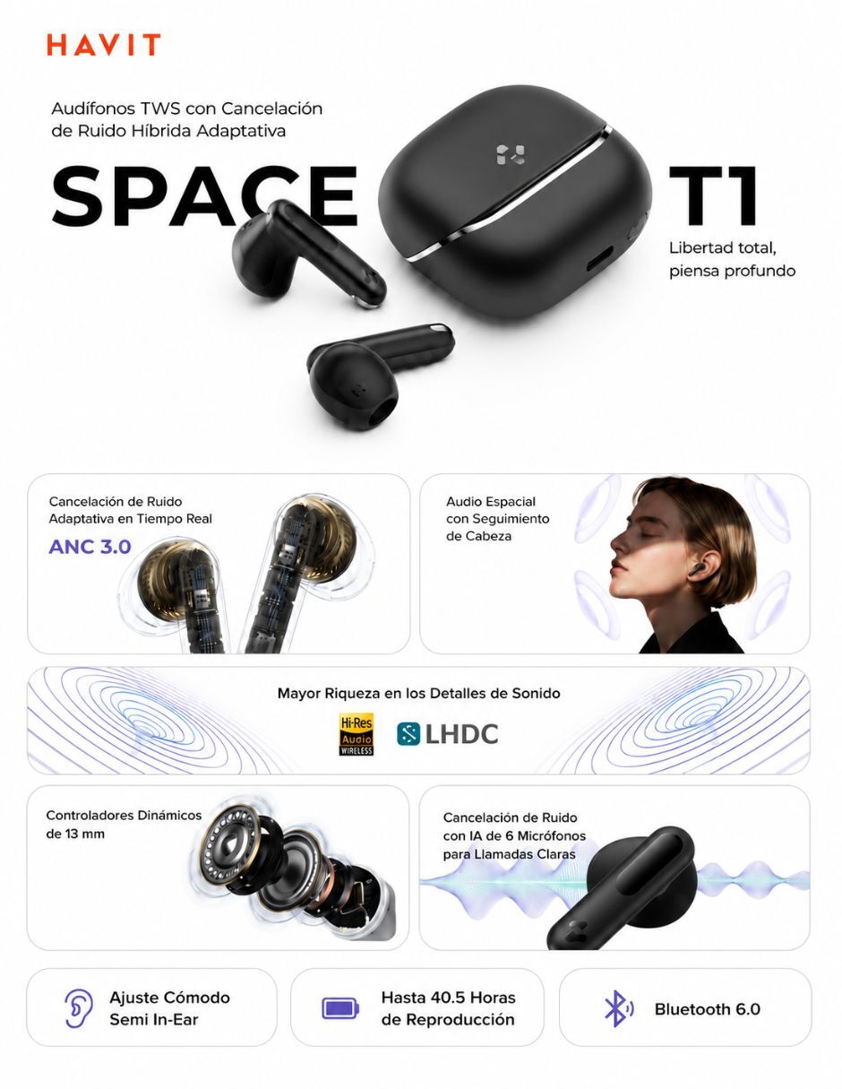 Audífonos In-Ear TW983 inalámbricos con cancelación de ruido 4