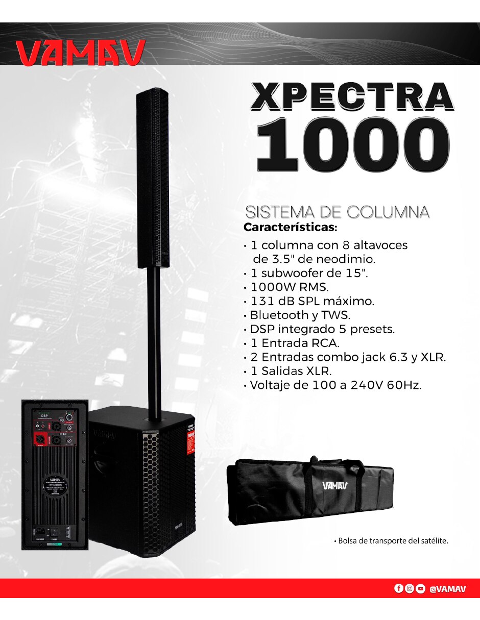 Sistema de audio XPECTRA1000 8