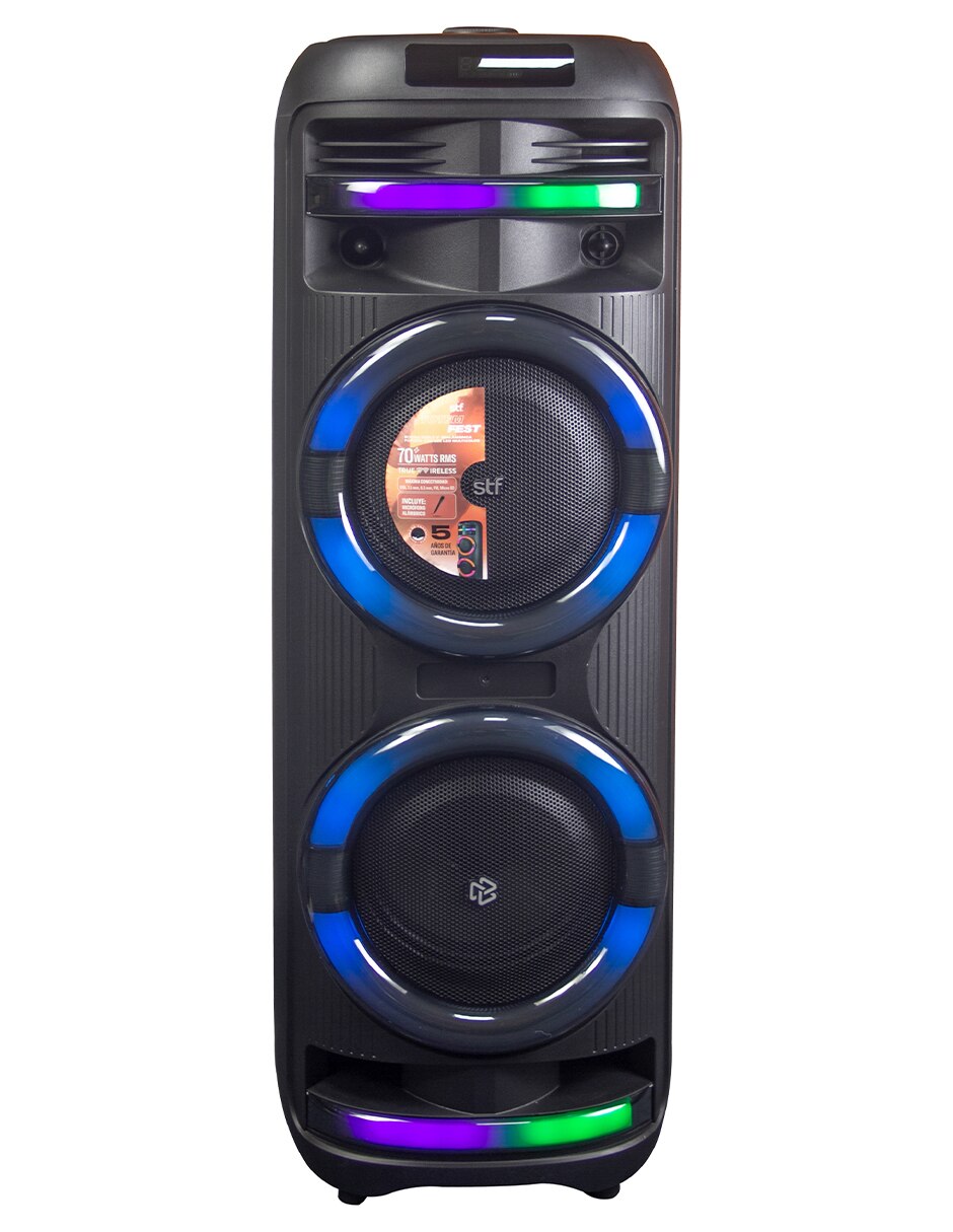Bocina recargable Totem Fest doble 8 pulgadas con Luz Led Multicolor Bluetooth Bocina recargable Totem Fest doble 8 pulgadas con Luz Led Multicolor Bluetooth