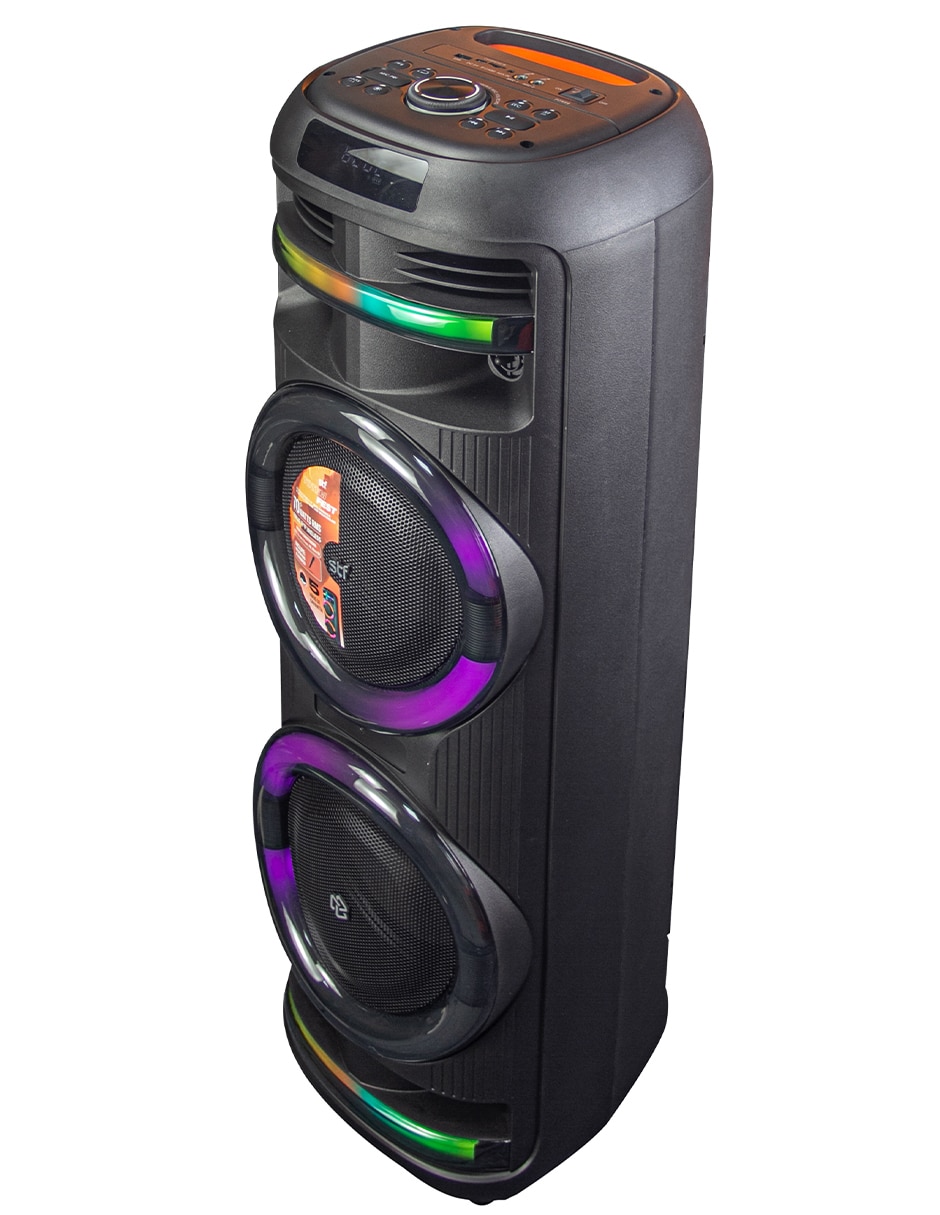 Bocina recargable Totem Fest doble 8 pulgadas con Luz Led Multicolor Bluetooth 3