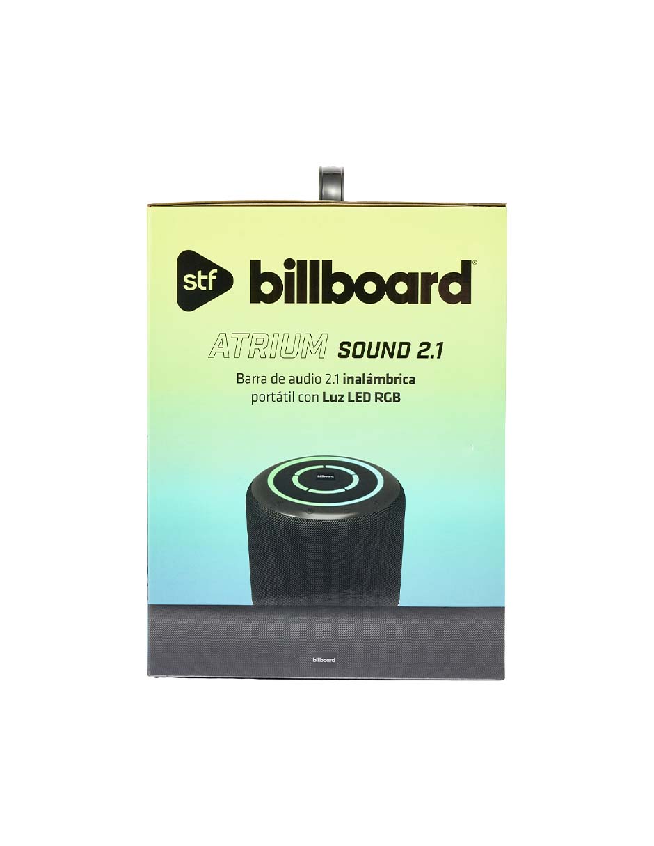 Barra de sonido Atrium Home Audio Portátil con Luz LED RGB con subwoofer 7