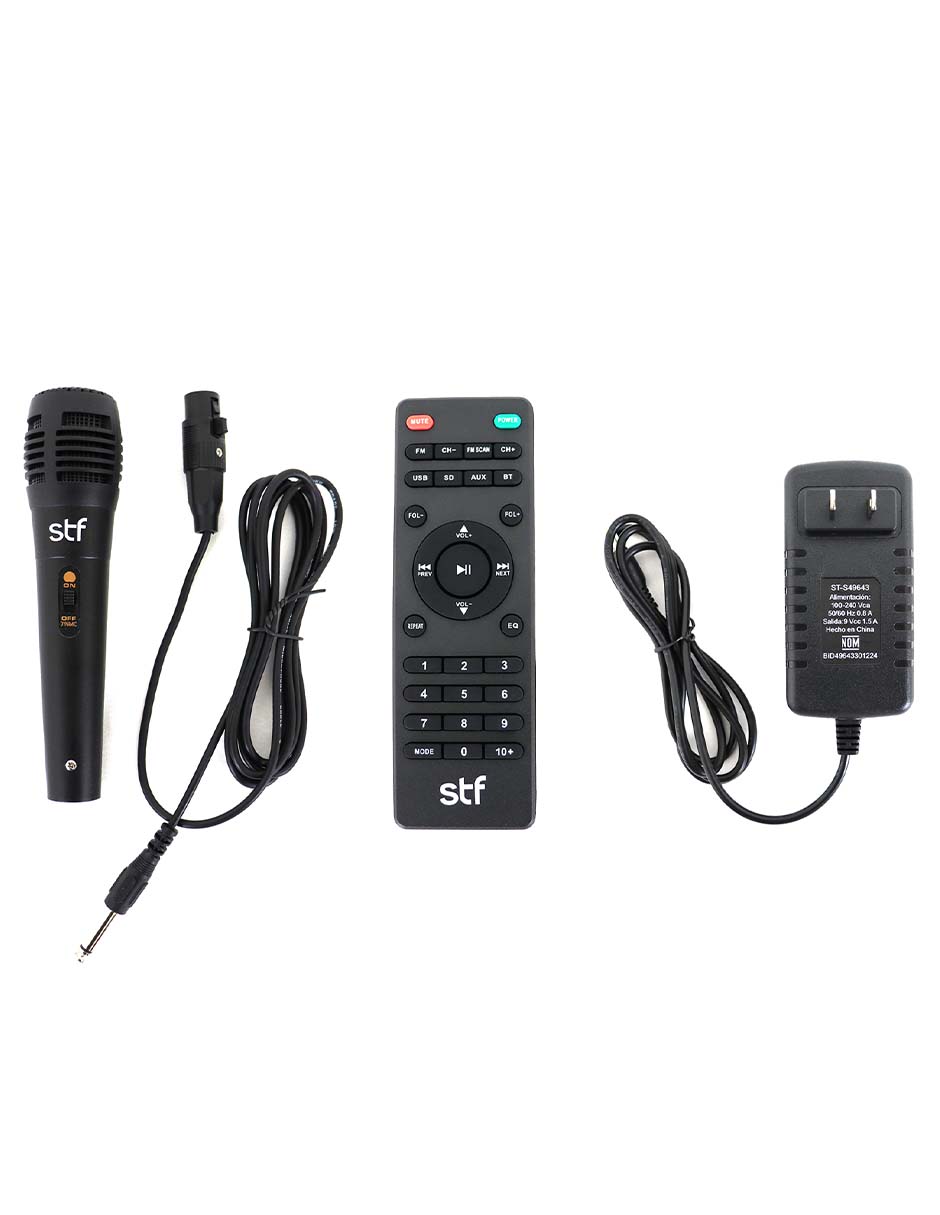 Bocina portátil Power Block Sistema de Audio con Luz Led RGB Alámbrica e inalámbrica 5